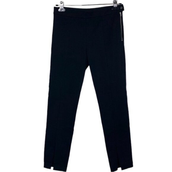 Aritzia Babaton Pants Split Hem Ankle Straight Skinny leg Trousers Black - Picture 3 of 16